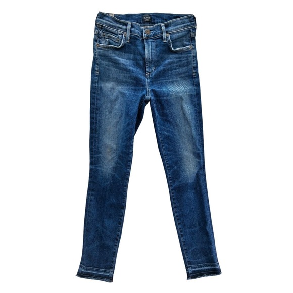 Citizens Of Humanity Denim - Citizens Of Humanity Jeans Womens 26 X 25 Blue Mid Rise Skinny Stretch Raw Hem